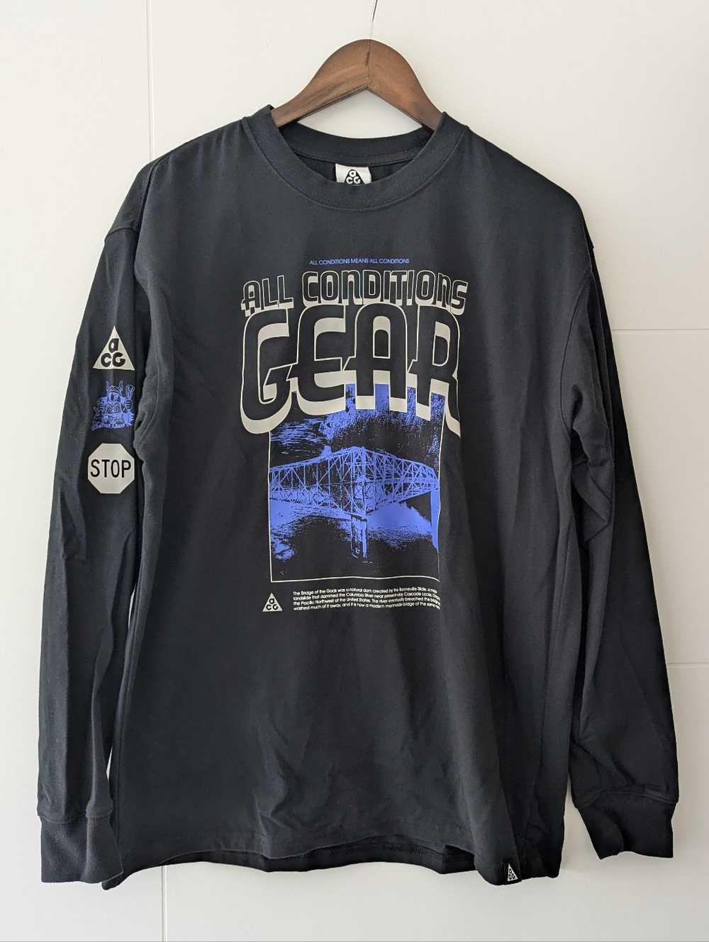 Nike ACG "All Conditions Gear" Black Graphic Long Sleeve Tee